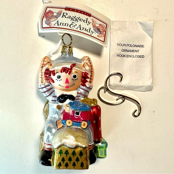 Rare 1998 Kurt Adler Polonaise Collection Raggedy Andy Glass Ornament AP 1514 - Picture 3 of 13